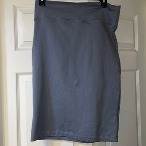 Grey body hugging skirt body slimming